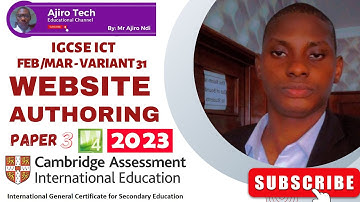 IGCSE ICT (0417/0983) Paper 3 Website Authoring February March 2023 Variant 31