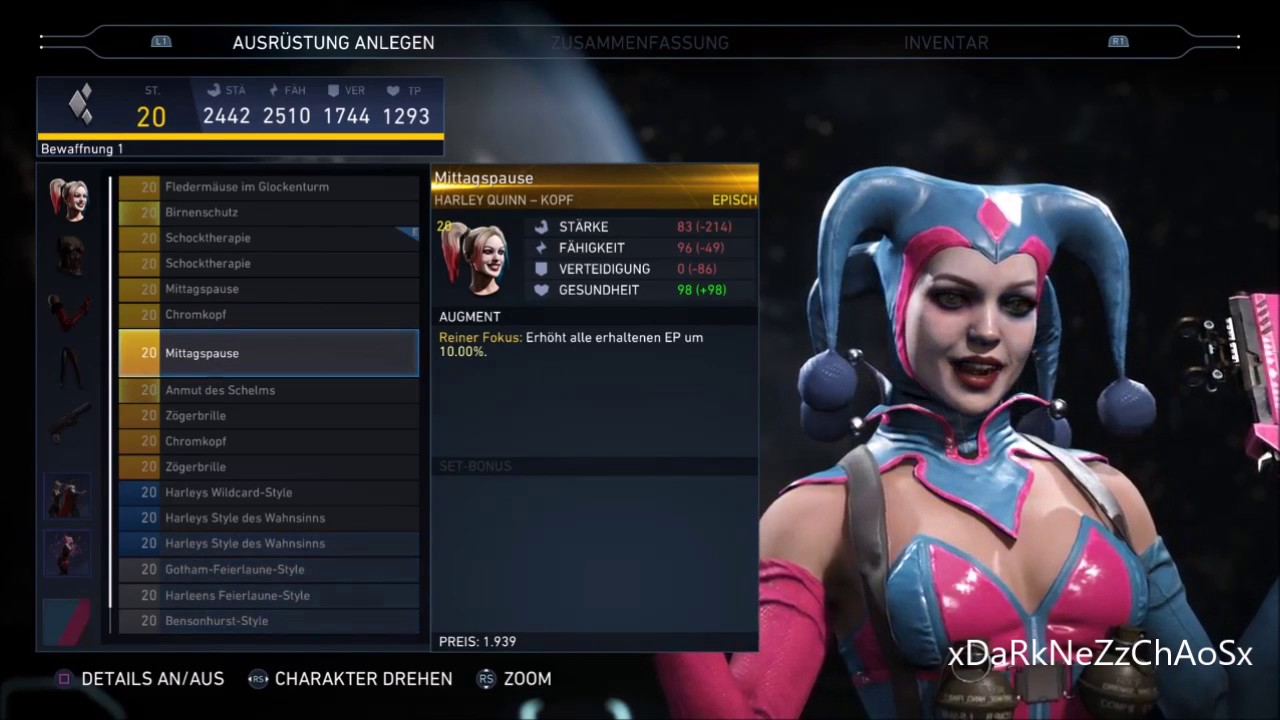 Injustice 2 - All my Harley Quinn Epic Gears and Abilitys so far #2