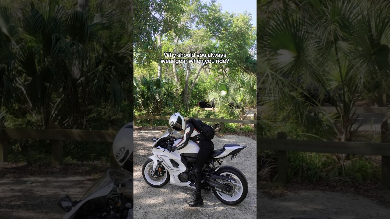 Do you wear full gear? #motorcycle #motorcyclegear #biker #kyt #viral