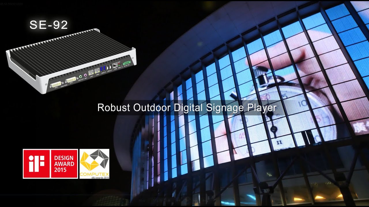 IBASE SE92 Robust Outdoor Digital Signage Player YouTube