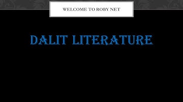 DALIT LITERATURE FOR  UGC NET ENGLISH