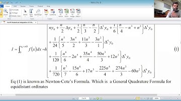 Numerical Integration~Repeat Lecture Derivation of Trapozidal and Simpson