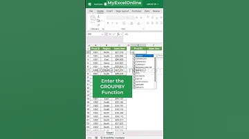 Thumbnail of GROUPBY in Excel #shorts #myexcelonline #excel #msexcel