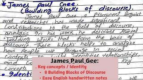 James Paul Gee discourse analysis | Building Blocks of Discourse