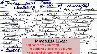 James Paul Gee discourse analysis | Building Blocks of Discourse
