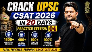 UPSC CSAT 2026 in 20 Days 🔥 | 1500 Questions + 400 PYQs (2015–2025) | 100 Practice Sessions