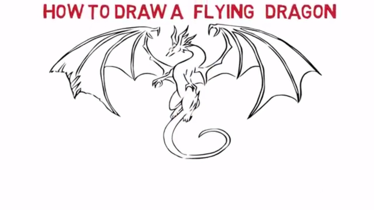 New Sketch Dragon Drawing Tutorial with simple drawing