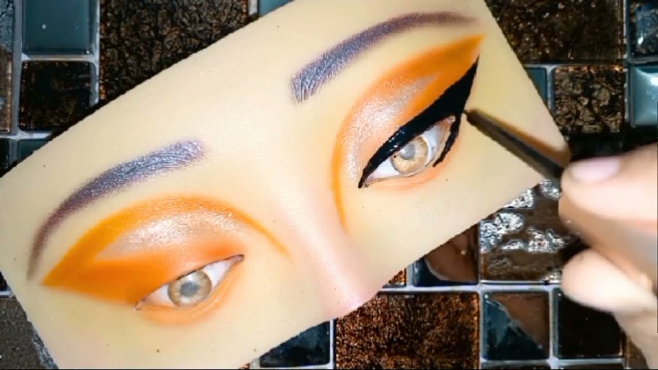 Orange Cut Crease Eyes Makeup Tutorial ||Easy Step By Step