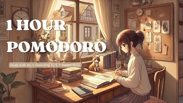 Beginner Mode: 1-Hour Pomodoro Study for ADHD | 15-Min Focus + 5-Min Break | Brown Noise & Nature