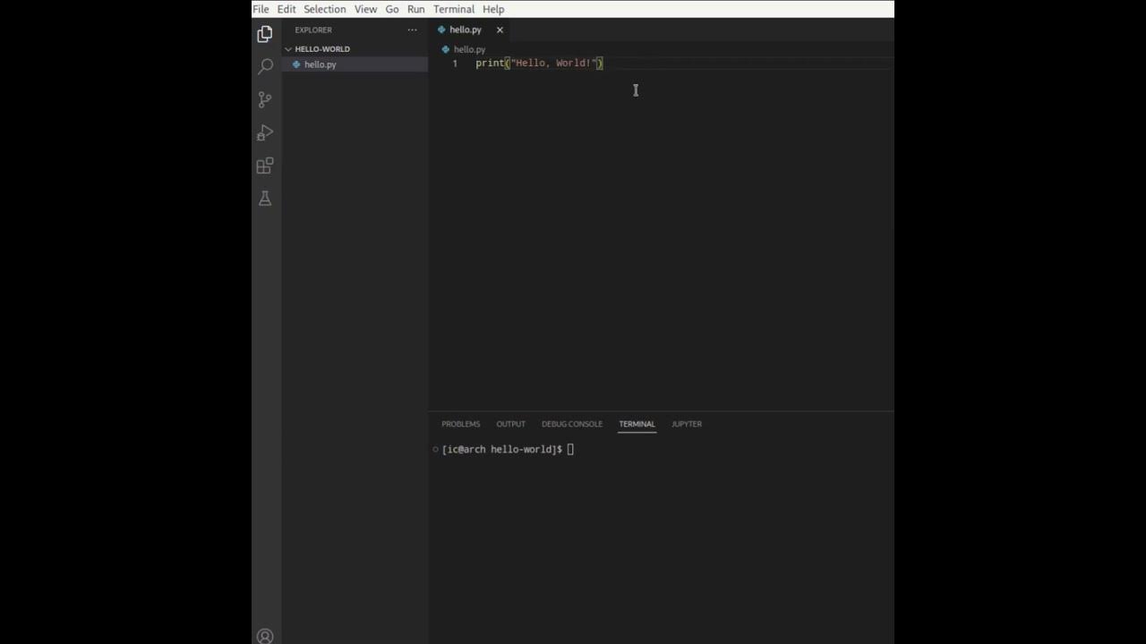 How to write hello world in python youtube