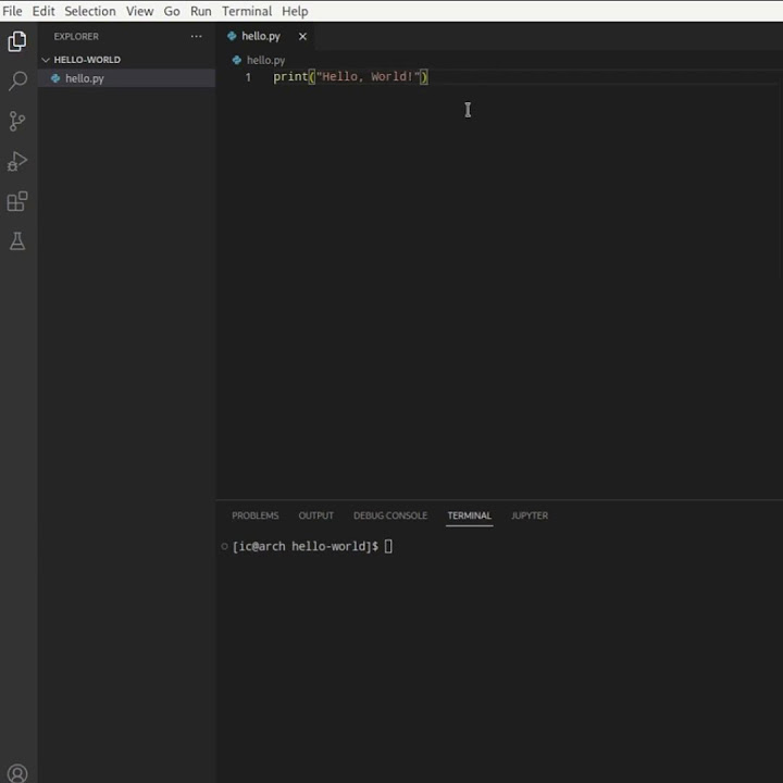 How to write hello world in python youtube