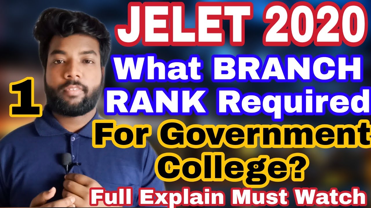 JELET: What Branch Rank Required For Government College? How to Know ...