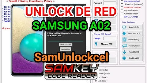 🔰UNLOCK SAMSUNG A02▪︎A022M✅ 📛LIBERACIÓN DE RED ✴ SACAR CÓDIGO MCK Y NCK ✳ SAMKEY CODE READER ◀️