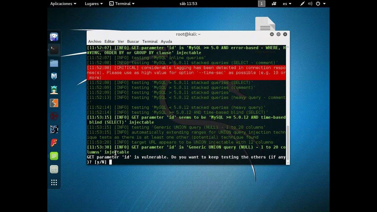SQL Injection con SQLMAP en Kali - YouTube