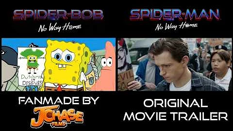 SPIDER-MAN: NO WAY HOME and SPONGEBOB Parody Side-By-Side comparison