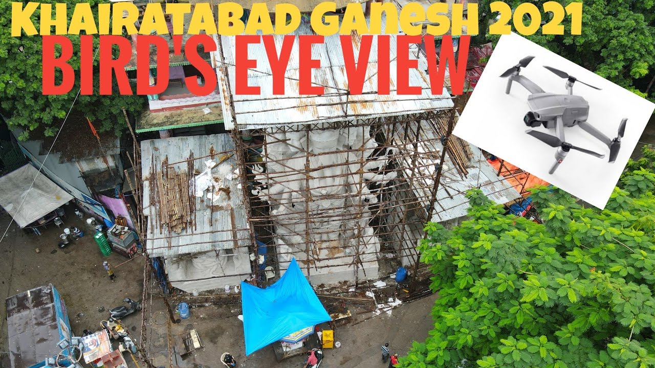 Drone View of Khairatabad Ganesh 2021 | Birds eye view India's Biggest Ganesh 2021 | DJI Mavic Air2