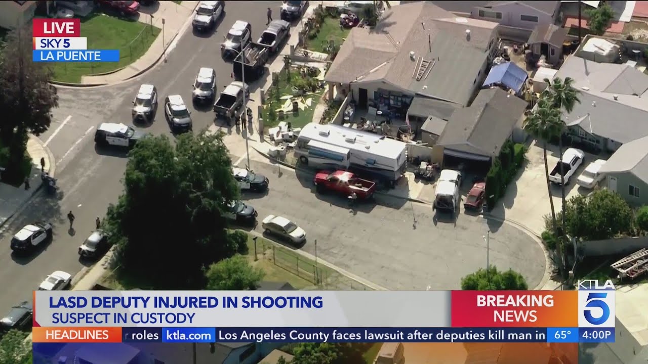 Suspect in custody after reportedly shooting L.A. County deputy - YouTube