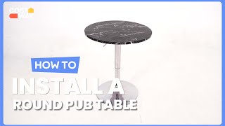 How to Install the 360° Swivel Round Pub Table with Height Adjustable | HW65412 #costway #howto
