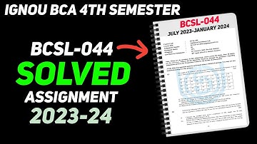 BCSL-044 Solved Assignment 2023-24 (July-January) || IGNOU BCA 4th Semester