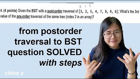 Data Structures: Solved Postorder Tree Traversal to BST Construction Exam Question