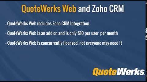 QuoteWerks Web and Zoho CRM