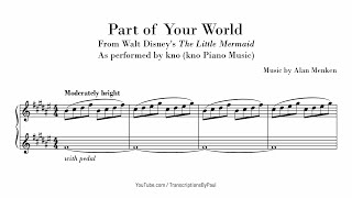 Part of Your World - kno Piano Music - Sheet music transcription