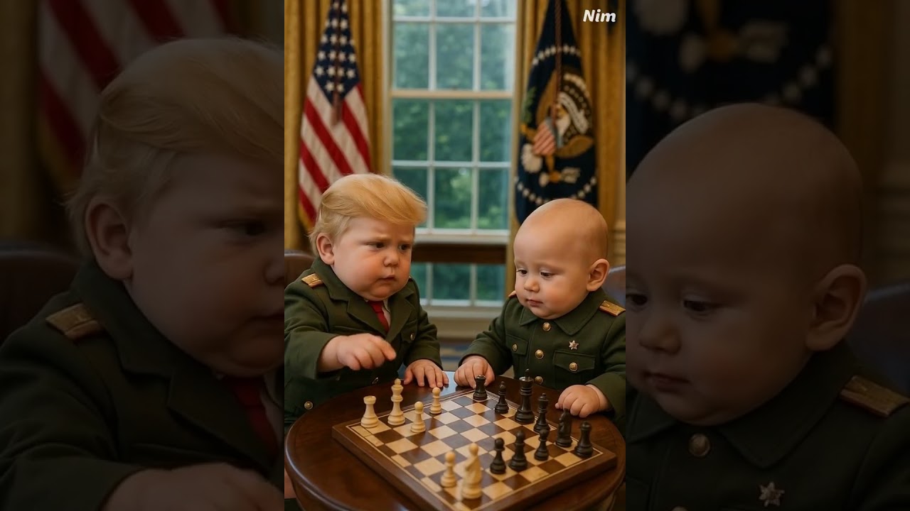 🎖️🍼 Baby Trump vs Baby Putin: Chess Wars in the Oval Office! 🤣👶 