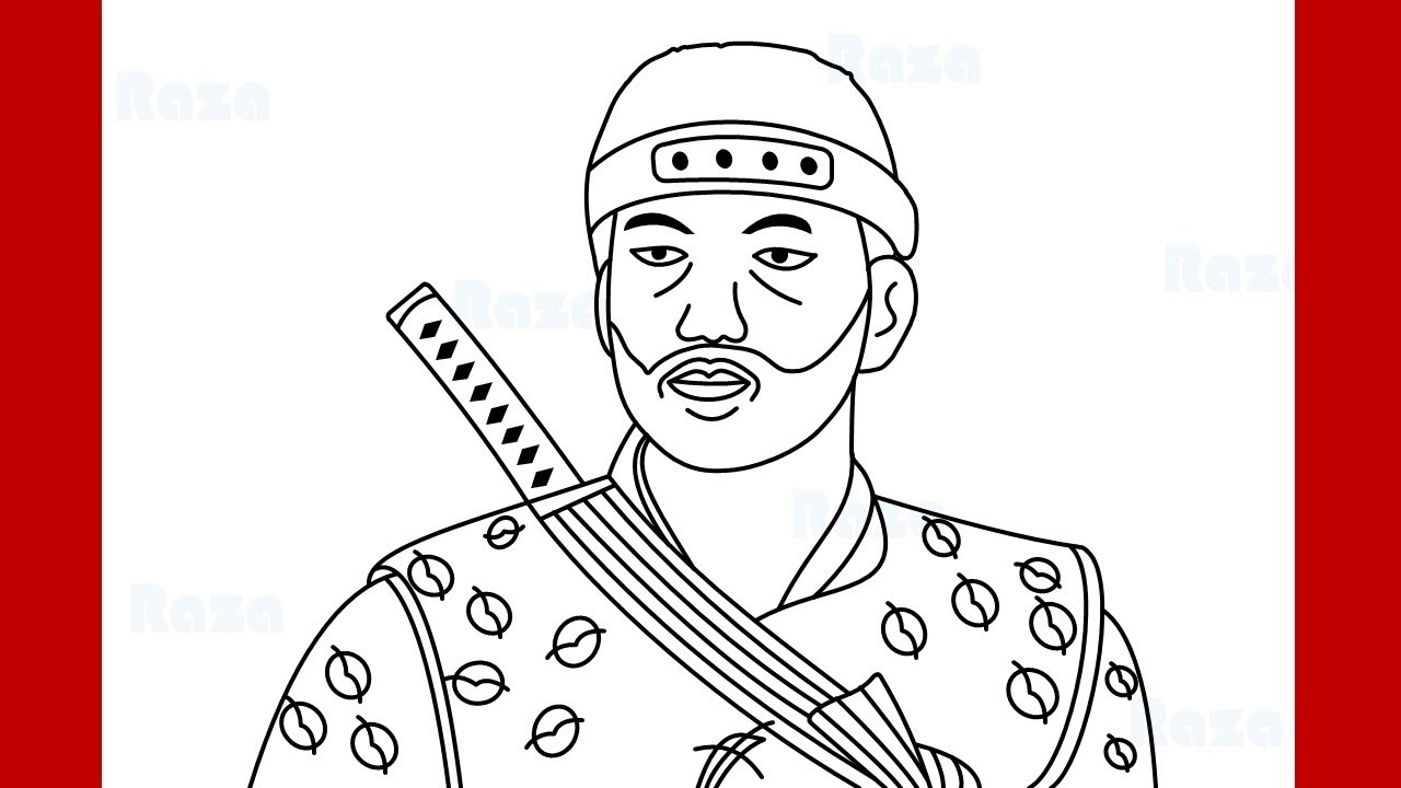 How To Draw Jin Sakai Ghost of Tsushima Step by Step Drawing - YouTube