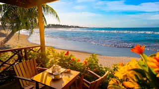 Seaside Cafe Ambience - Bossa Nova Music, Smooth Jazz BGM, Ocean Wave Sound for Study \& Relaxation