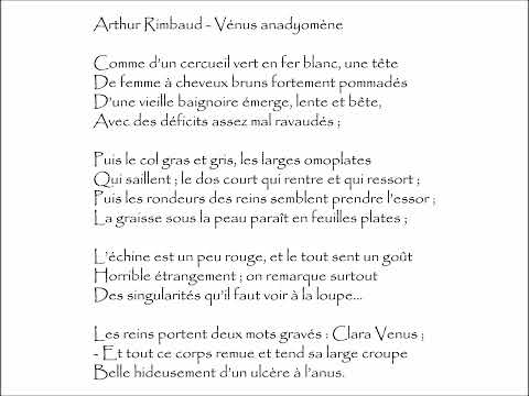 Rimbaud (Arthur) : VENUS ANADYOMENE - Comme d’un cercueil vert en fer blanc, une tête @PoemeMinute