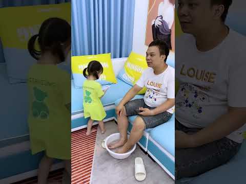 My Daughter Offered To Wash Her Father's Feet. #cutebaby #funny #fatherlove #baby #funnydaughter