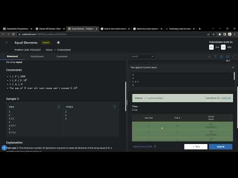 Equal Elements || CodeChef Starter 80 || Problems || Solution || Accepted