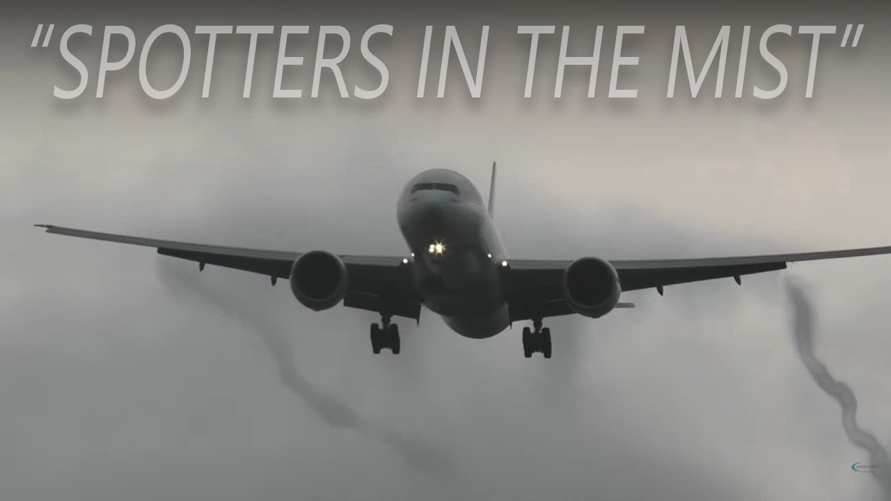 Spotters in the Mist ️ AIRPLANES LANDING 777 aviation airplane 