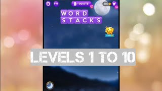 Wordscapes Word Stacks levels 1 to 10 gameplay | Answers | Solutions screenshot 2