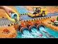 DIY Mini Tractor Builds a Strong Brick and Concrete Bridge for Trucks After a Crocodile Destroyed It