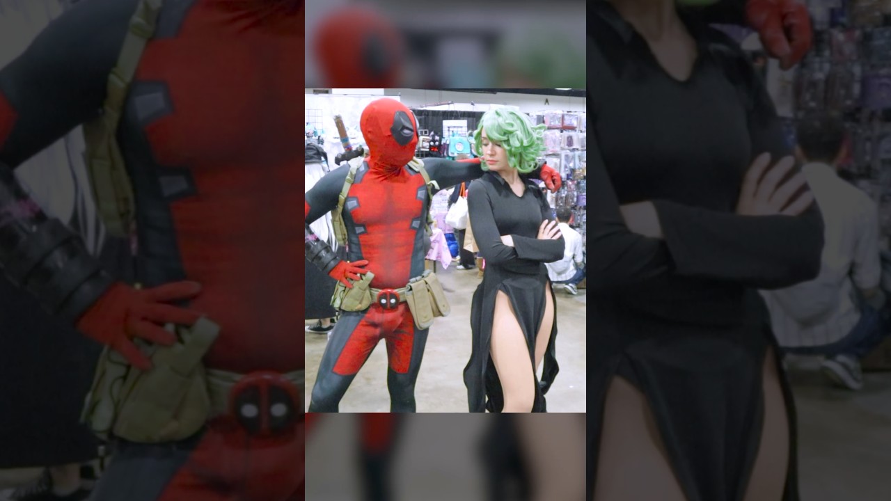 Deadpool is flirting with the wrong girl 😬 #deadpool #onepunchman #cosplay