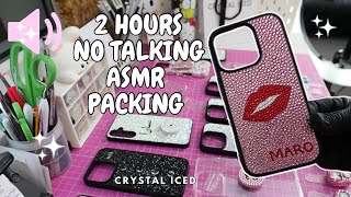 ✨2 hours✨asmr packing orders💎✨no talking, no music, small crystal phone case business cute packaging