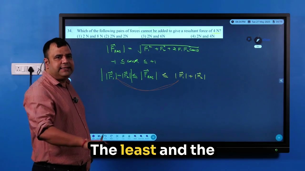 Resultant Force Combinations: JEE & NEET Prep | Bridge Course: Vector_Question_34 Explained