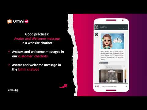 Avatar and Welcome Message in a Website Chatbot