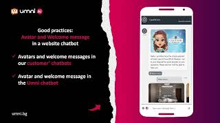 Avatar and Welcome Message in a Website Chatbot