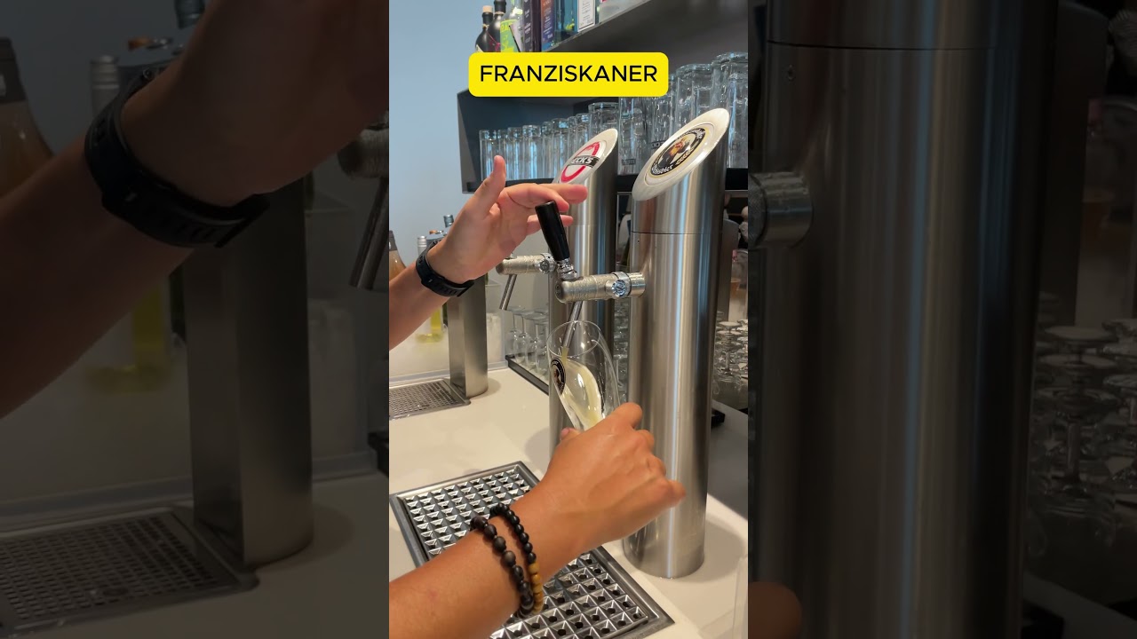 Pour your own Franziskaner Hefe-Weißbier at the Lufthansa Senator Lounge- silly but I love it!
