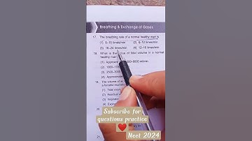 breathing and exchange of gases class 11 pyqs practice #neetpyqs #class11 #mcqs #neet2024 #biology