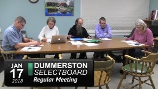 Dummerston Selectboard Meeting 1/17/18