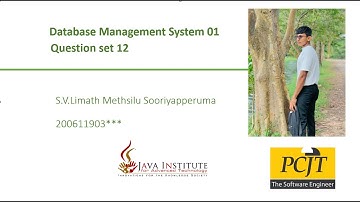 Question Set 12 | Database Management System | Java Institute