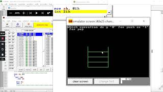 Simulation for stack operations (push,pop)