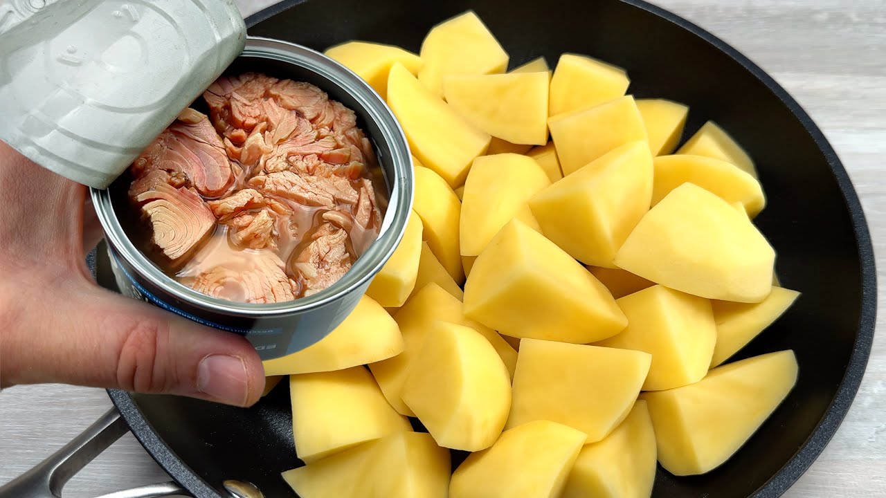 У вас дома есть консервированный тунец и картофель? Легкий и вкусный ужин, быстро готовится! # 288