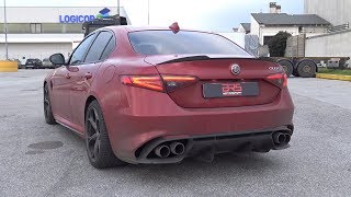 Alfa Romeo Giulia Quadrifoglio with Catless Downpipe & Capristo Catback - LOUD Sounds! Alfa Romeo Giulia Quadrifoglio Capristo Exhaust