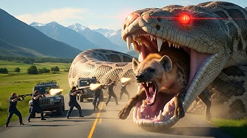 Unbelievable Rescue: Brave Officers Fight 40ft Giant Python to Save Trapped Hyena