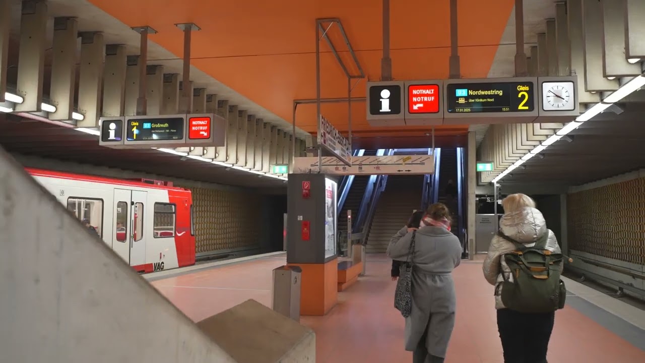 Germany, Nürnberg, U-Bahn ride from Kaulbachplatz to Friedrich-Ebert-Platz