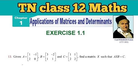 TN 12 Maths Exercise 1.1 Q.No.13 Applications of Matrices and Determinants